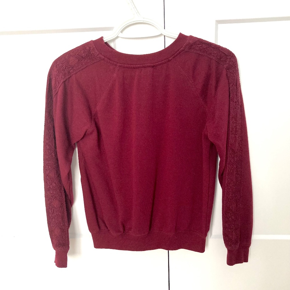 Ardene Short Sweater - Burgundy - Size XS